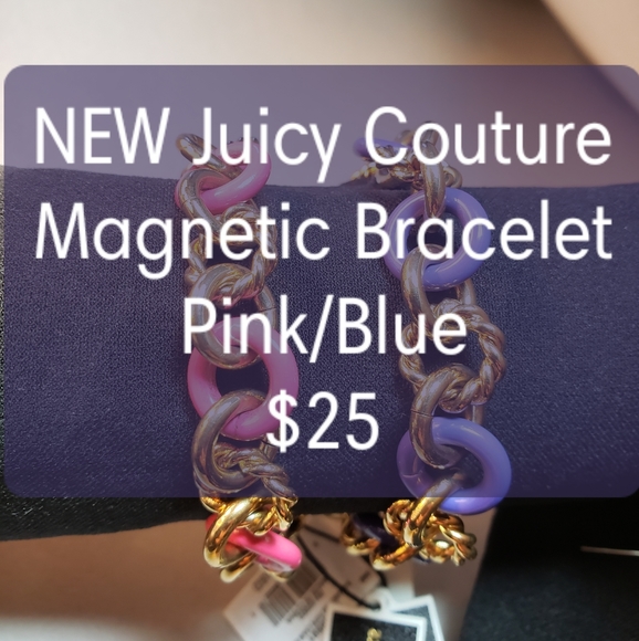 Juicy Couture link bracelet with magnetic closeure | Pink | Blue | New - Picture 1 of 6